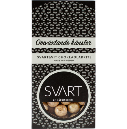 Omvxlande knslor  Svart & vit chokladlakrits  Svart af Hlsingborg