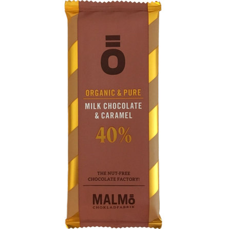(bäst före 16/9-2022) Mjölkchoklad & karamell 40 % - Malmö Chokladfabrik
