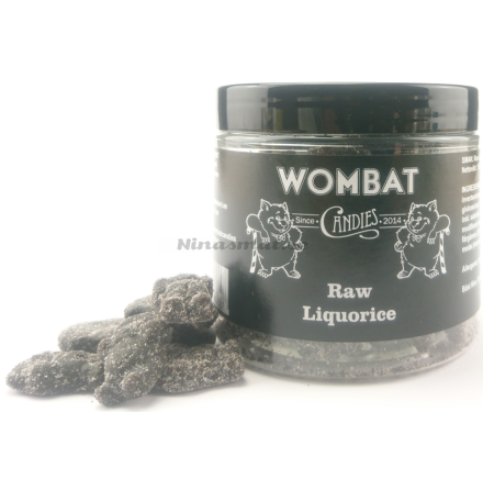 Saltlakrits rullad i lakritsgranulat - Wombat Candies