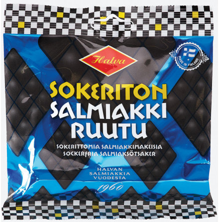 Sockerfria salmiakki Ruutu  Halva lakrits