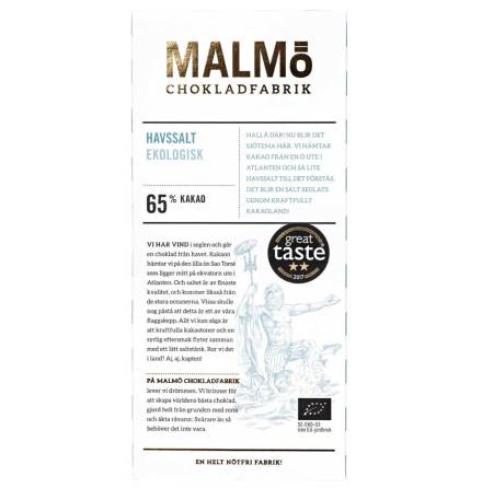 Havssalt – vegansk mörk choklad 65 % - Malmö Chokladfabrik