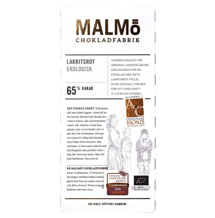 Lakritsrot – mörkchoklad 65 % - Malmö Chokladfabrik
