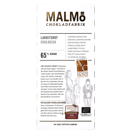 Lakritsrot  mrkchoklad 65 % - Malm Chokladfabrik