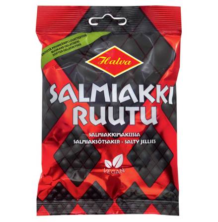 Salmiakki Ruutu  salmiakrutor  Halva lakrits