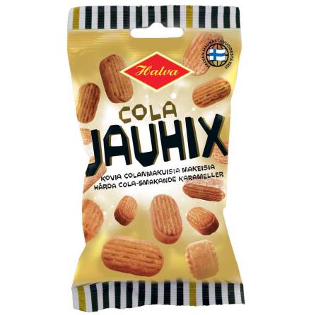 Cola Jauhix  hrda karameller med colasmak - Halva Lakrits