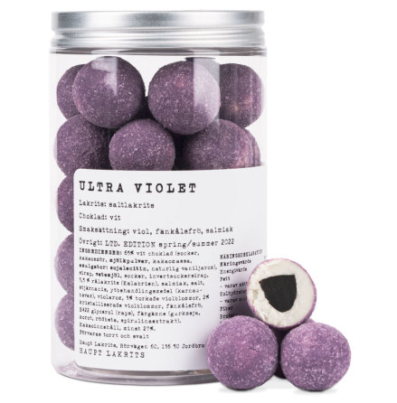 Ultra violet  saltlakrits, viol, vit choklad och salmiak - Haupt Lakrits 