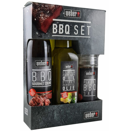 Presentset BBQ  Olivolja citron/persilja, BBQ-glaze balsimco, rtsalt - Weber