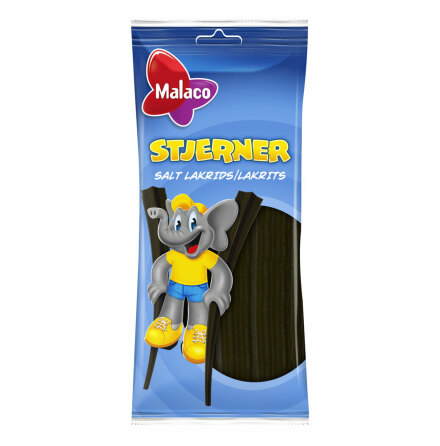 Saltlakritsstng /stjerner - Malaco