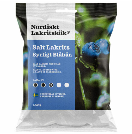 Saltlakrits syrligt blåbär  – Nordiskt Lakritskök