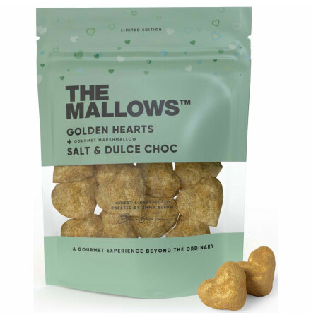 Golden hearts salt & dulche choc Marshmallow, salt och dulche choklad  The Mallows