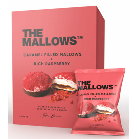 Rich Raspberry r en glutenfri marshmallow med karamellfyllning & hallon  The Mallows