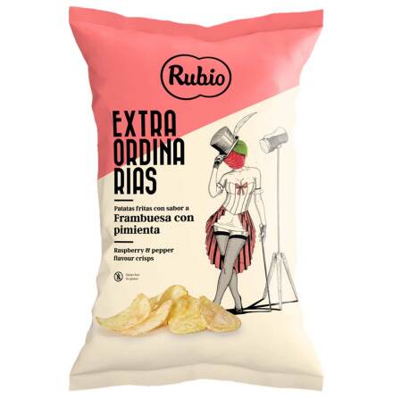 Potatischips - Hallon & peppar - Rubio