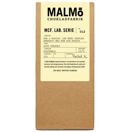 MCF Lab Serie 12: Rom & russin  mrk choklad 53 %. Frn Malm Chokladfabrik (bst fre 07/-2023)