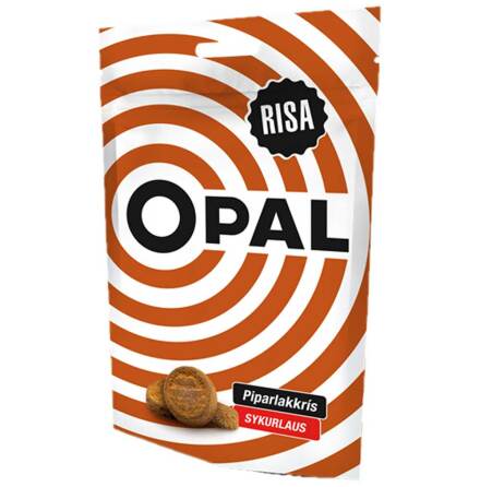 Opal risa sockerfri - salmiakpastiller tckta med lakritspulver - Ni Srus