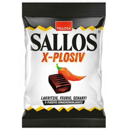 X-plosiv  - Saltlakritskaramell fylld med chilipulver  Sallos