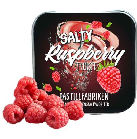 Salty Raspberry Twist  sockerfria saltlakrits & hallonpastiller  Pastillfabriken