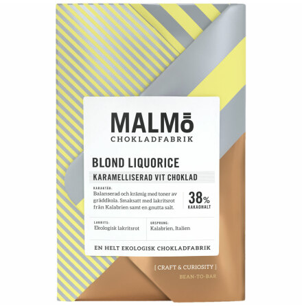 Blond liquorice 38 % - Malm Chokladfabrik