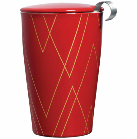 Kati Cup Warming joy red & gold- tekopp och sil - Tea Fort