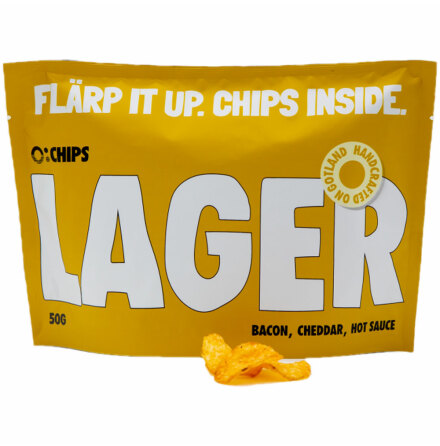 Ljus lager chips - Bacon, cheddar, hot sauce - -Chips