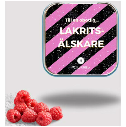 Obotlig Lakritslskare - sockerfria sugtabletter saltade hallon/salmiakpulver - Pastillfabriken