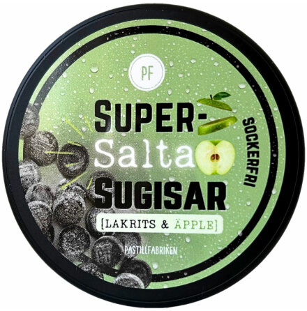 Sockerfria supersalta sugisar - lakrits & pple - Pastillfabriken
