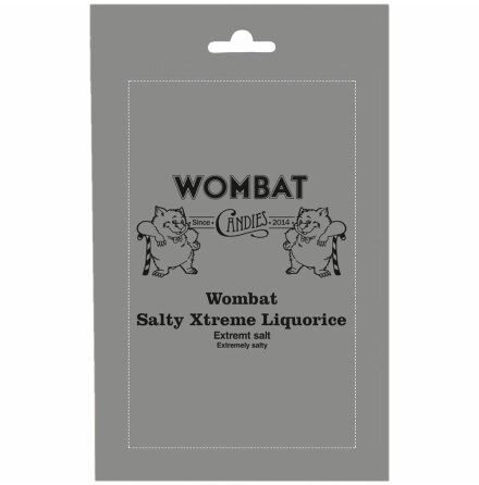 Saltlakrits rullad i salmiakpulver - Wombat Candies