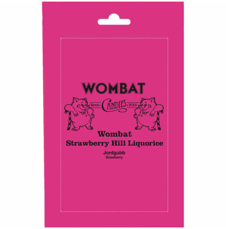 Jordgubbsverdragen saltlakrits  Wombat Candies
