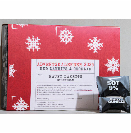 Lakritskalender & choklad / adventskalender 2025 - Haupt Lakrits