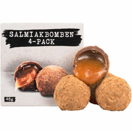 Salmiakbomben - chokladpralin, kolakrm & saltlakritspulver - Haupt Lakrits 