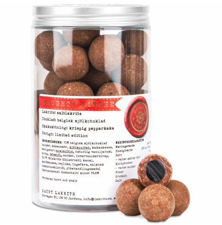 Naughty Ginger - Saltlakrits med belgisk mjölkchoklad och krispig pepparkaka - Haupt