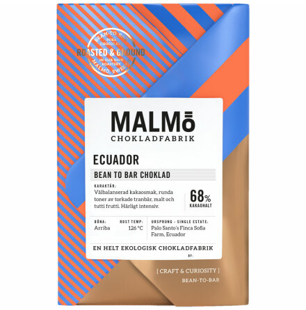 Mörk choklad Ecuador 68 % - Malmö Chokladfabrik