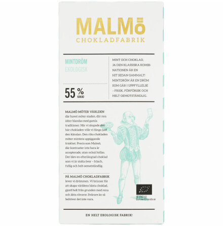 Mintdröm – mörk choklad 55 % - Malmö Chokladfabrik