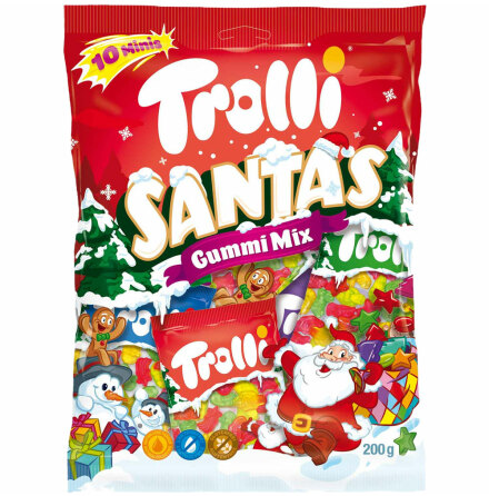 Santas gummi mix - julfigurer av fruktgummi - Trolli
