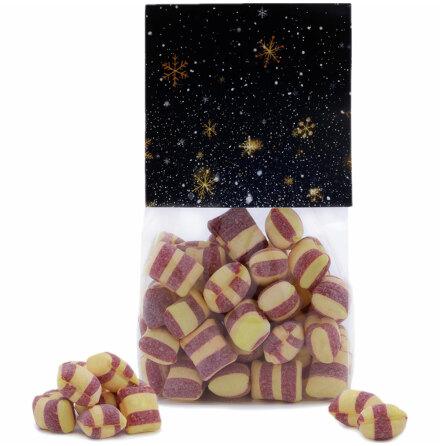  Sura karameller med smak av hallon och rabarber