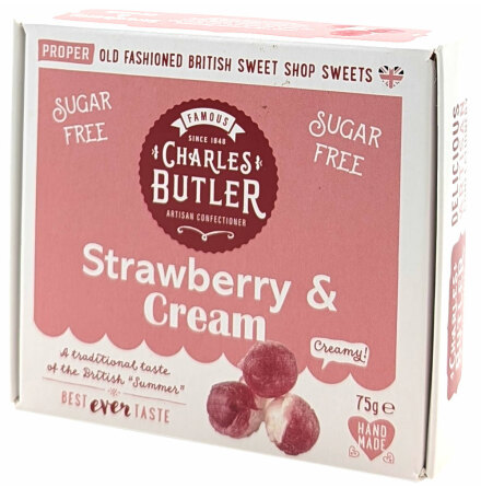 Sockerfria karameller � jordgubbe & gr�dde - Charles butler