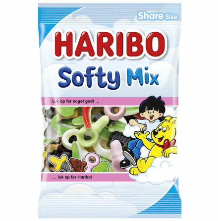 Soft mix -vingummi, skumgummi & lakrits - Haribo