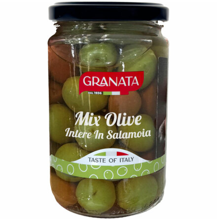  Italian mix, gr�na och svarta oliver med k�rna - Granata