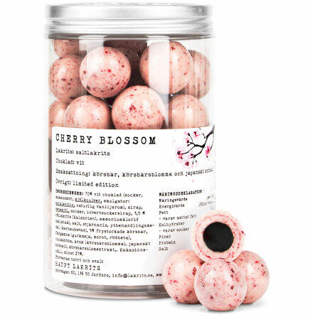 Cherry blossom - l�ngkokt saltlakrits med vit choklad, k�rsb�r, k�rsb�rsblomma och japanskt sn�salt - Haupt Lakrits