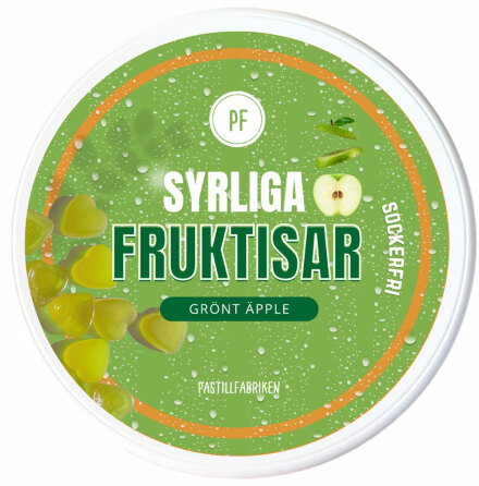 Sockerfria syrliga fruktisar gr�nt �pple - Pastillfabriken