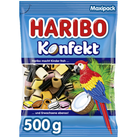 Konfekt lakritskonfektyr med kokos-, kakao-, karamell- och fruktsmaker - Haribo