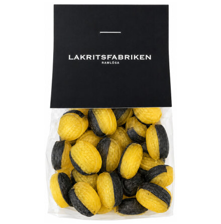 Lakrits & citronkarameller med saltlakritspulver - Lakritsfabriken Raml�sa